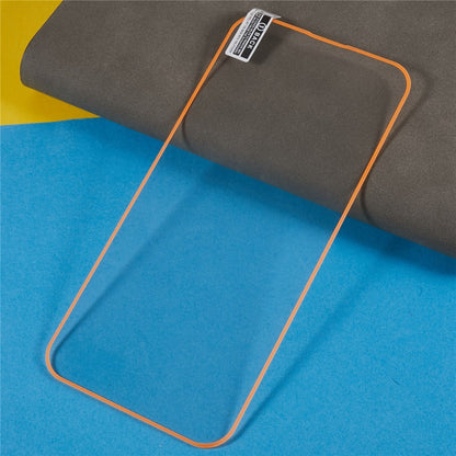 For iPhone 14 Pro Max Luminous Frame Tempered Glass HD Clear Film Full Glue Full Coverage Anti-explosion Screen Protector