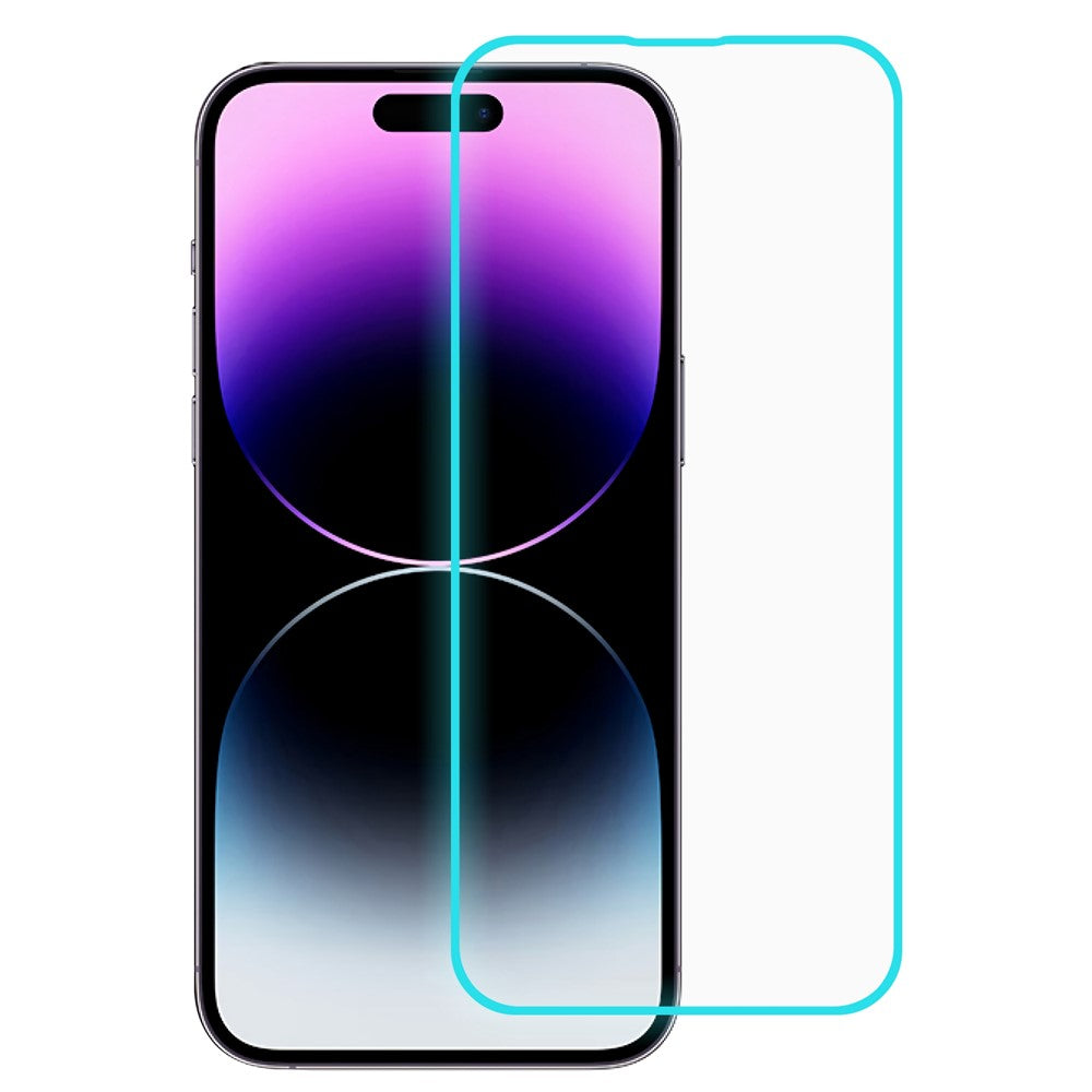 For iPhone 14 Pro Max Luminous Frame Tempered Glass HD Clear Film Full Glue Full Coverage Anti-explosion Screen Protector