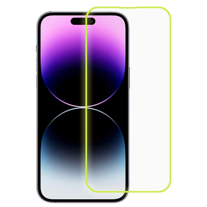 For iPhone 14 Pro Max Luminous Frame Tempered Glass HD Clear Film Full Glue Full Coverage Anti-explosion Screen Protector