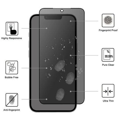 For iPhone 17e / 16e Tempered Glass Screen Protector 2.5D Arc Edge Anti-Spy Film