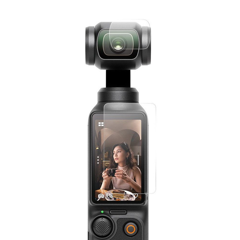 RURIHAI For DJI Osmo Pocket 3 Lens Film + Screen Protector 0.2mm 2.5D High Aluminium-Silicon Glass Guard