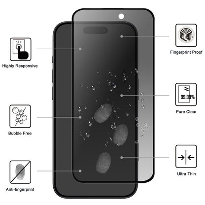 For iPhone 17 Pro Tempered Glass Screen Protector 2.5D Arc Edge Anti-Spy Film