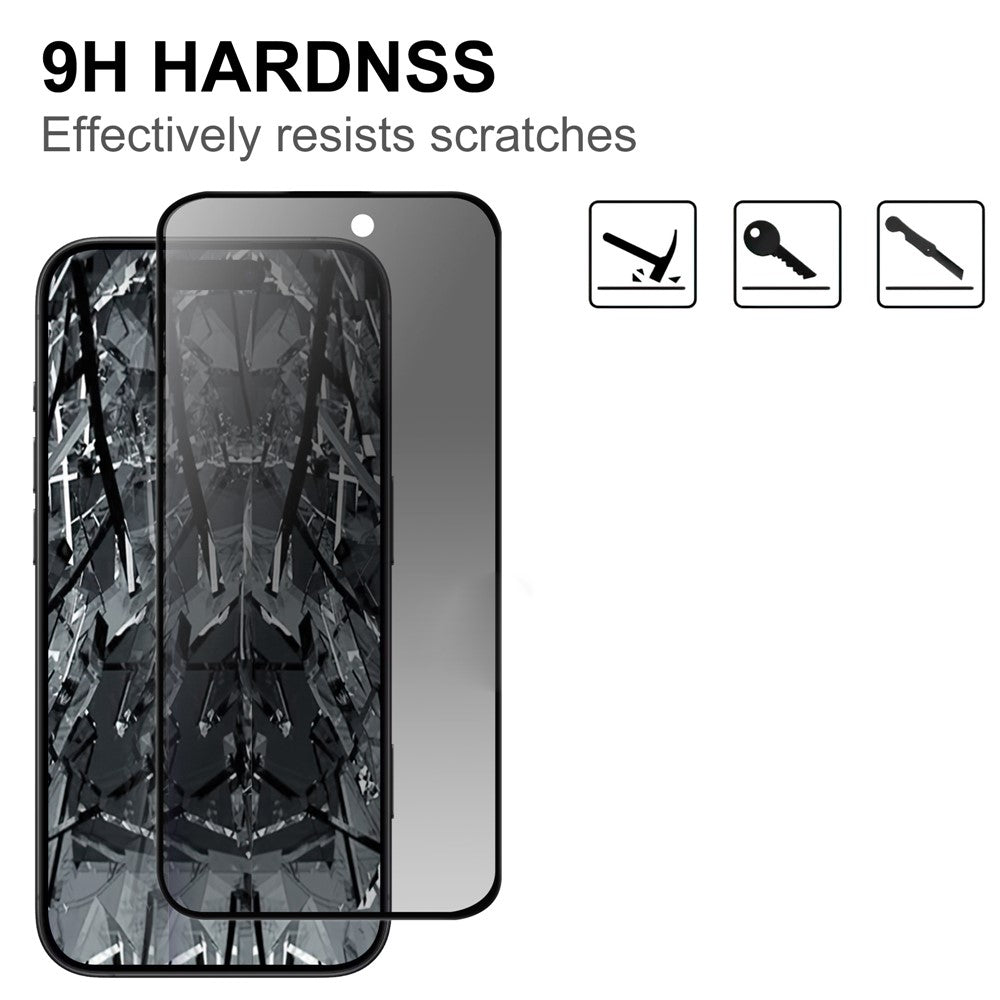 For iPhone 17 Pro Tempered Glass Screen Protector 2.5D Arc Edge Anti-Spy Film