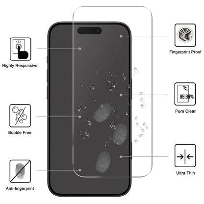 For iPhone 17 Pro Clear Tempered Glass Screen Protector Anti-Explosion Film + Camera Lens Protector