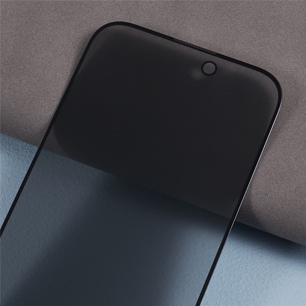 For iPhone 17 Pro Max Anti-Peep Tempered Glass Full Covering Silk Printing Screen Protector