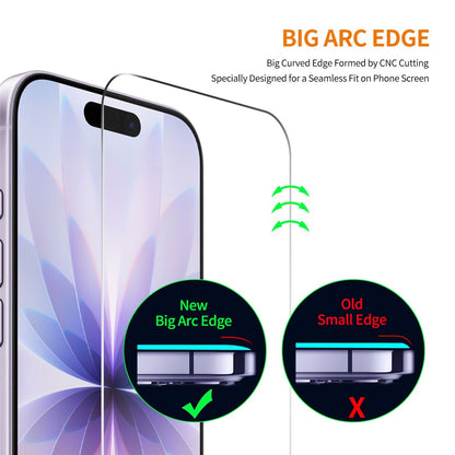 ENKAY HAT PRINCE For iPhone 17 Screen Protector Thick Adhesive 9H Arc Edges High Aluminium-Silicon Glass Film