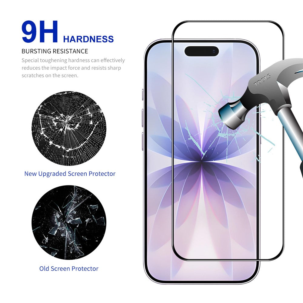 ENKAY HAT PRINCE 2Pcs For iPhone 17 Screen Protector Thick Adhesive 0.26mm 2.5D High Aluminium-Silicon Glass Film