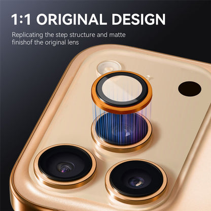 NORTHJO For iPhone 17 Pro Max / 17 Pro Camera Lens Protector Tempered Glass Lens Film Metal Ring Guard 1:1 Original Design