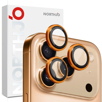 NORTHJO For iPhone 17 Pro Max / 17 Pro Camera Lens Protector Tempered Glass Lens Film Metal Ring Guard 1:1 Original Design