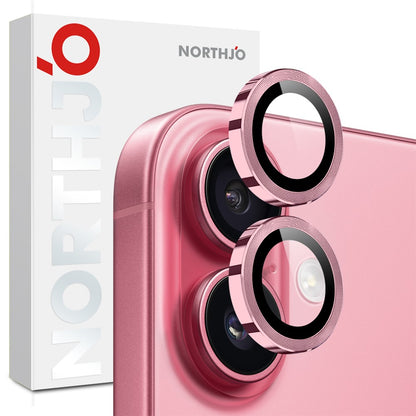 NORTHJO 1 Set For iPhone 17 Tempered Glass Camera Lens Film CD Veins Metal Ring Lens Guard