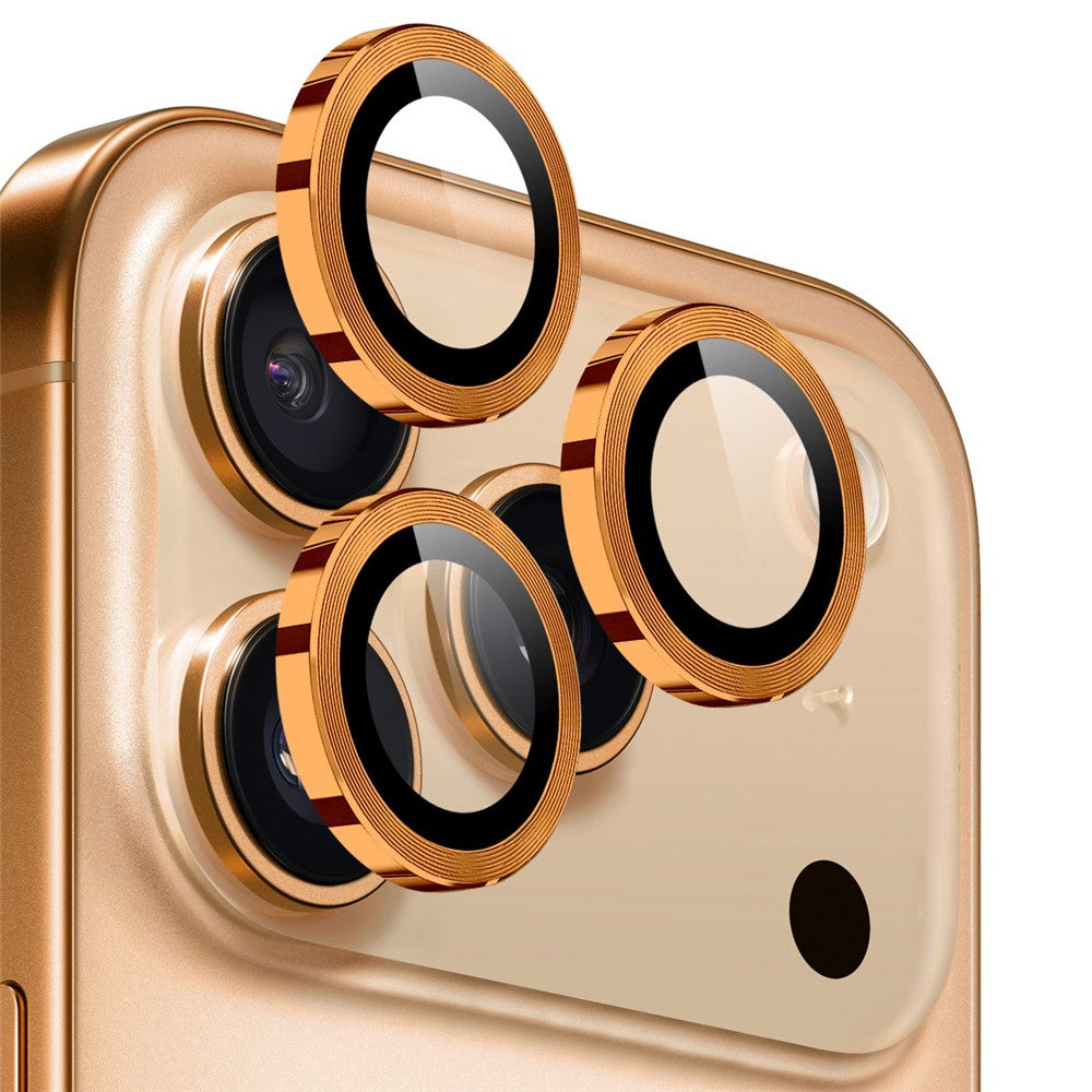 NORTHJO 1 Set For iPhone 17 Pro Max / 17 Pro Tempered Glass Camera Lens Film CD Veins Metal Ring Lens Guard
