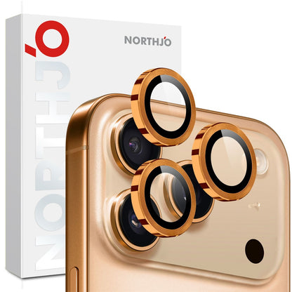 NORTHJO 1 Set For iPhone 17 Pro Max / 17 Pro Tempered Glass Camera Lens Film CD Veins Metal Ring Lens Guard