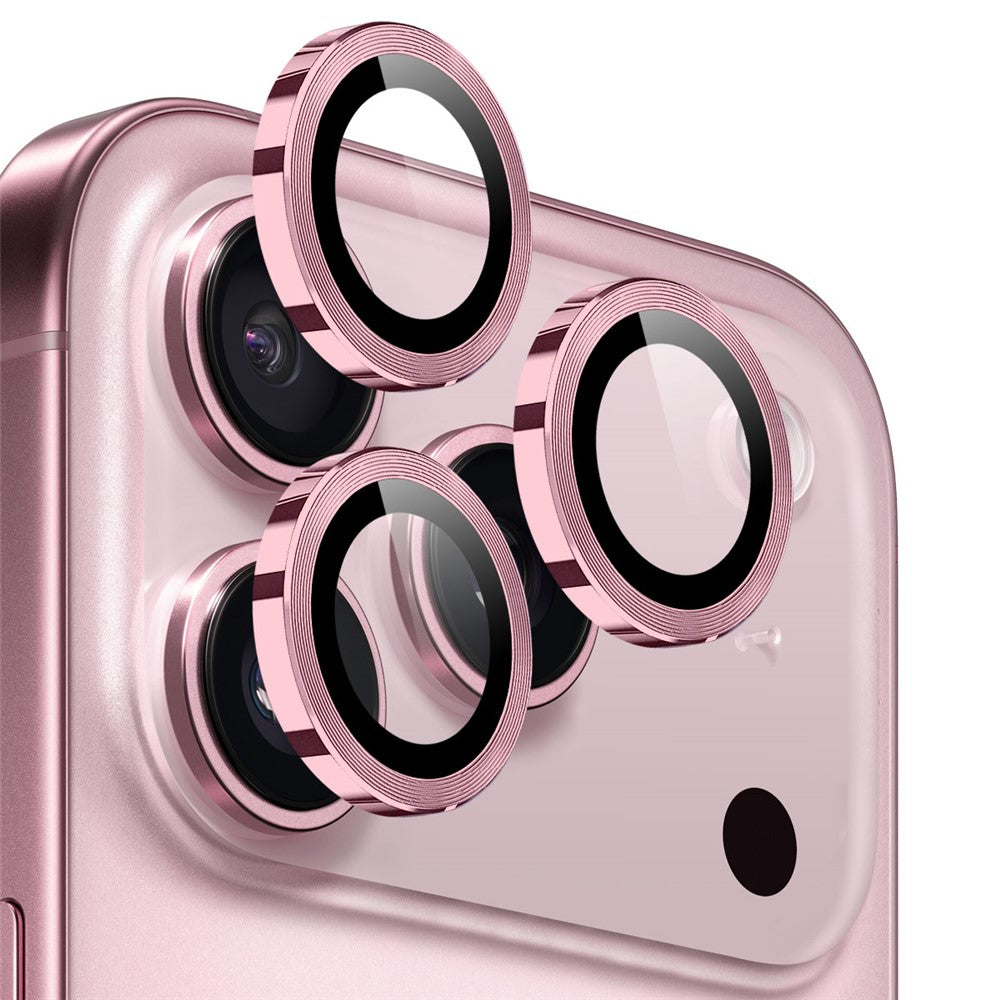 NORTHJO 1 Set For iPhone 17 Pro Max / 17 Pro Tempered Glass Camera Lens Film CD Veins Metal Ring Lens Guard