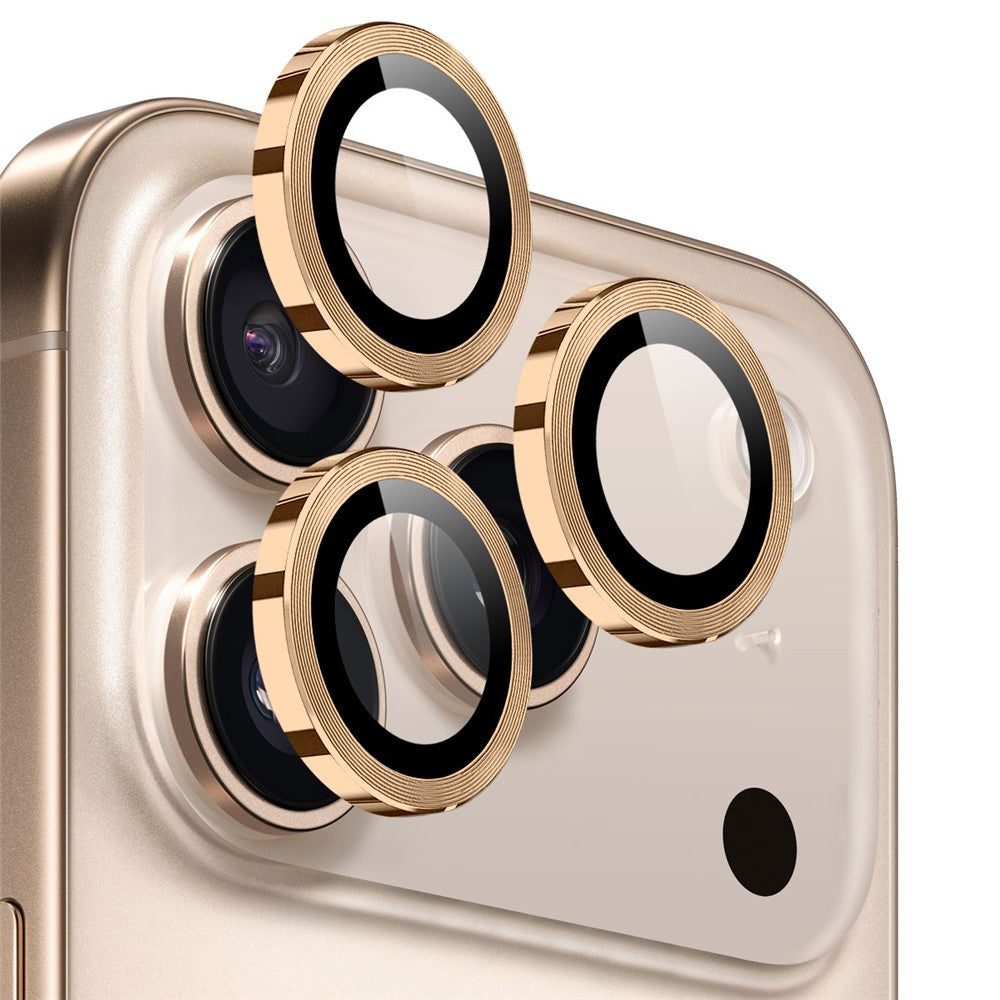NORTHJO 1 Set For iPhone 17 Pro Max / 17 Pro Tempered Glass Camera Lens Film CD Veins Metal Ring Lens Guard