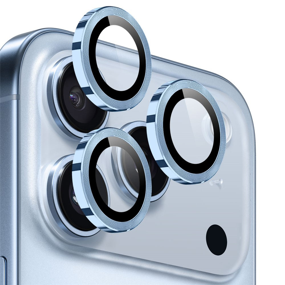 NORTHJO 1 Set For iPhone 17 Pro Max / 17 Pro Tempered Glass Camera Lens Film CD Veins Metal Ring Lens Guard