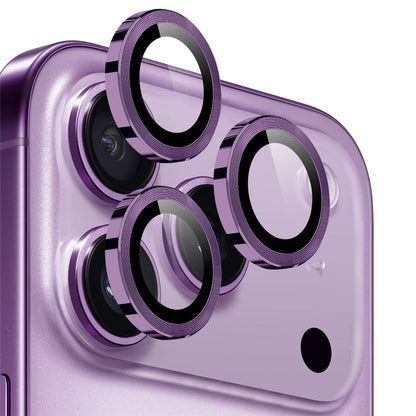 NORTHJO 1 Set For iPhone 17 Pro Max / 17 Pro Tempered Glass Camera Lens Film CD Veins Metal Ring Lens Guard
