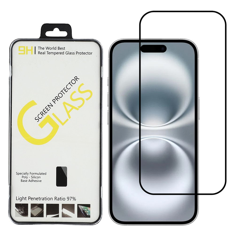 For iPhone 17 Pro Max Screen Protector Silk Printing Full Glue Crystal Clear Tempered Glass Film