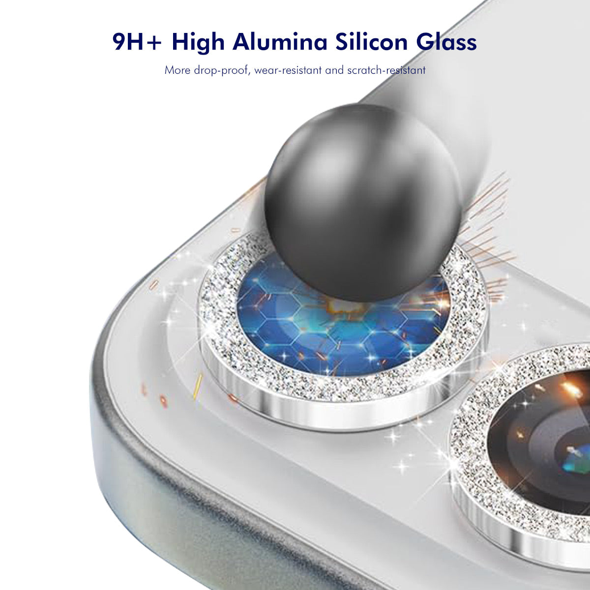 ENKAY HAT PRINCE For iPhone 17 Camera Lens Protector  Glitter Decor Tempered Glass Lens Film