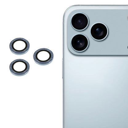 For iPhone 17 Pro Max / 17 Pro Camera Lens Protector Set Bling Glitter Metal Ring Tempered Glass Lens Film