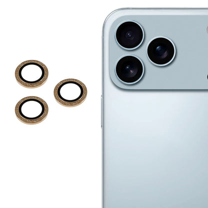 For iPhone 17 Pro Max / 17 Pro Camera Lens Protector Set Bling Glitter Metal Ring Tempered Glass Lens Film