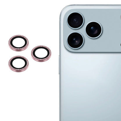 For iPhone 17 Pro Max / 17 Pro Camera Lens Protector Set Bling Glitter Metal Ring Tempered Glass Lens Film