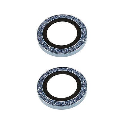 For iPhone 17 Camera Lens Protector Set Bling Glitter Metal Ring Tempered Glass Lens Film