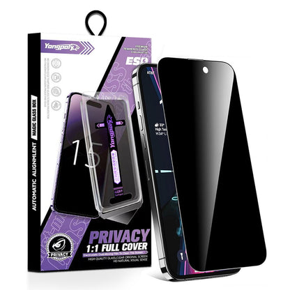 YONGPOLY For iPhone 17 Anti-Spy Full Screen Protector Auto-Dust Removal Tempered Glass Film