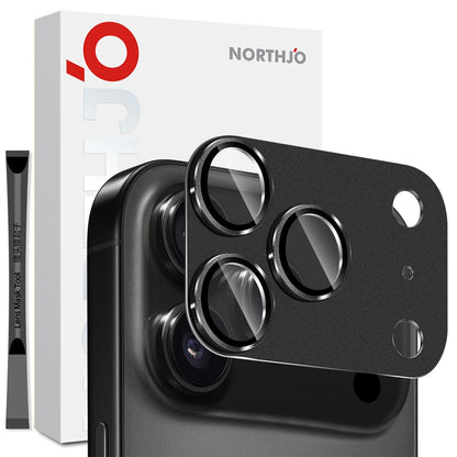 NORTHJO For iPhone 17 Pro Camera Lens Protector Matte Metal Lens Cover with Integrated 9H Tempered Glass Film