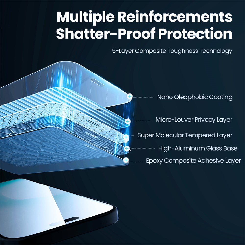NILLKIN For iPhone 17 Pro Max Anti-Peep Screen Protector Anti-Scratch AGC Glass Full Screen Film