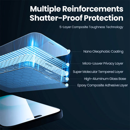 NILLKIN For iPhone 17 Pro Max Anti-Peep Screen Protector Anti-Scratch AGC Glass Full Screen Film