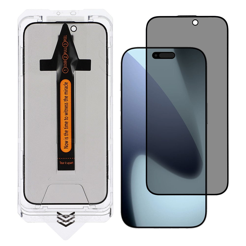 For iPhone 17 Anti-Spy Screen Protector Silk Printing High Aluminium-Silicon Glass Easy Installation Film