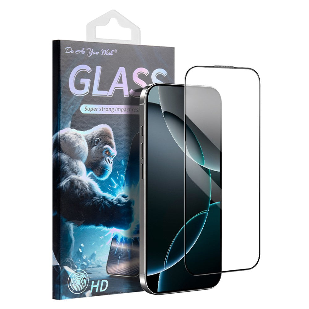 DO AS YOU WISH For iPhone 16 Pro Max Screen Protector Silk Printing Full Glue High Aluminum-silicon Glass Film