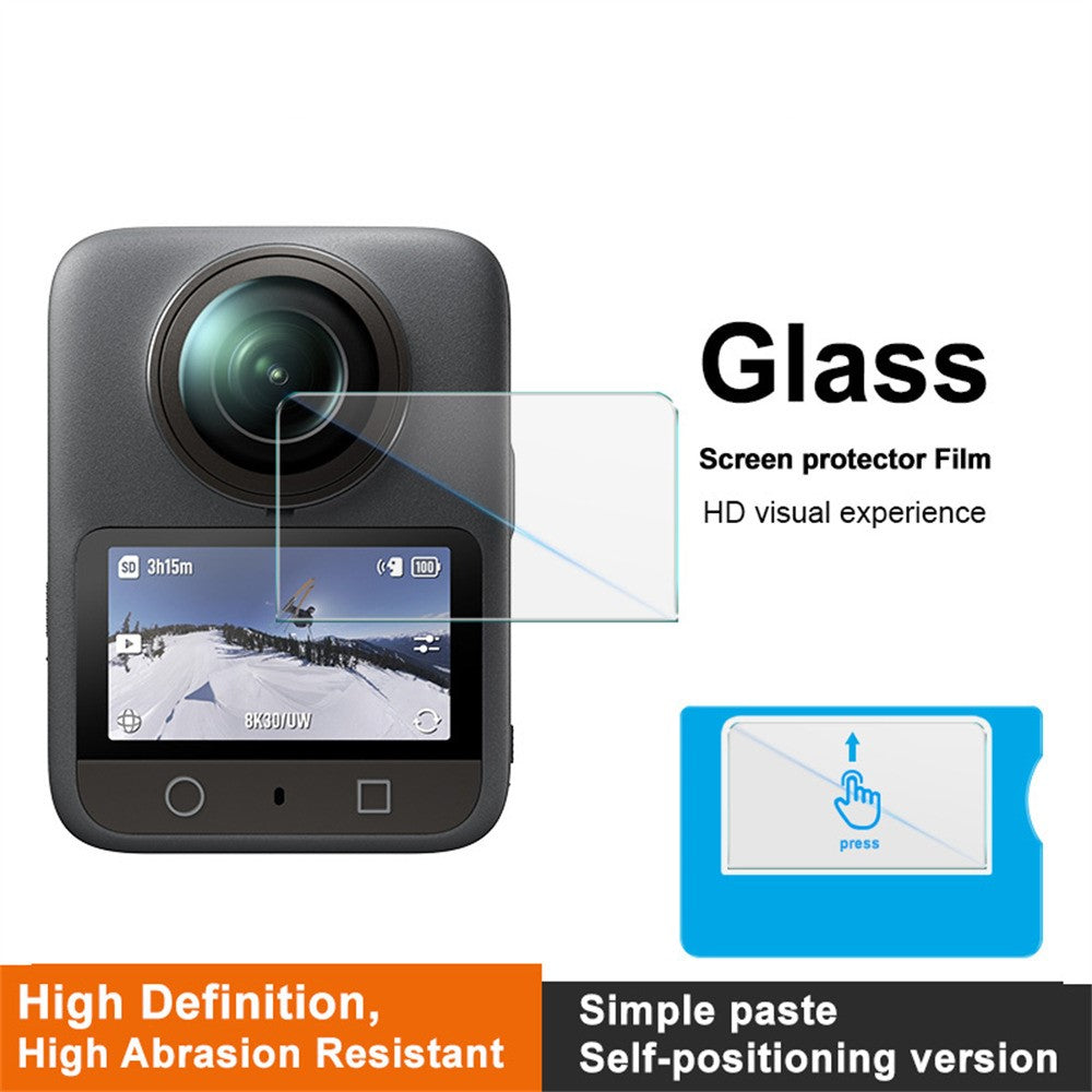 IMAK For DJI Osmo 360 Clear Tempered Glass Screen Protector with Self Positioning Frame