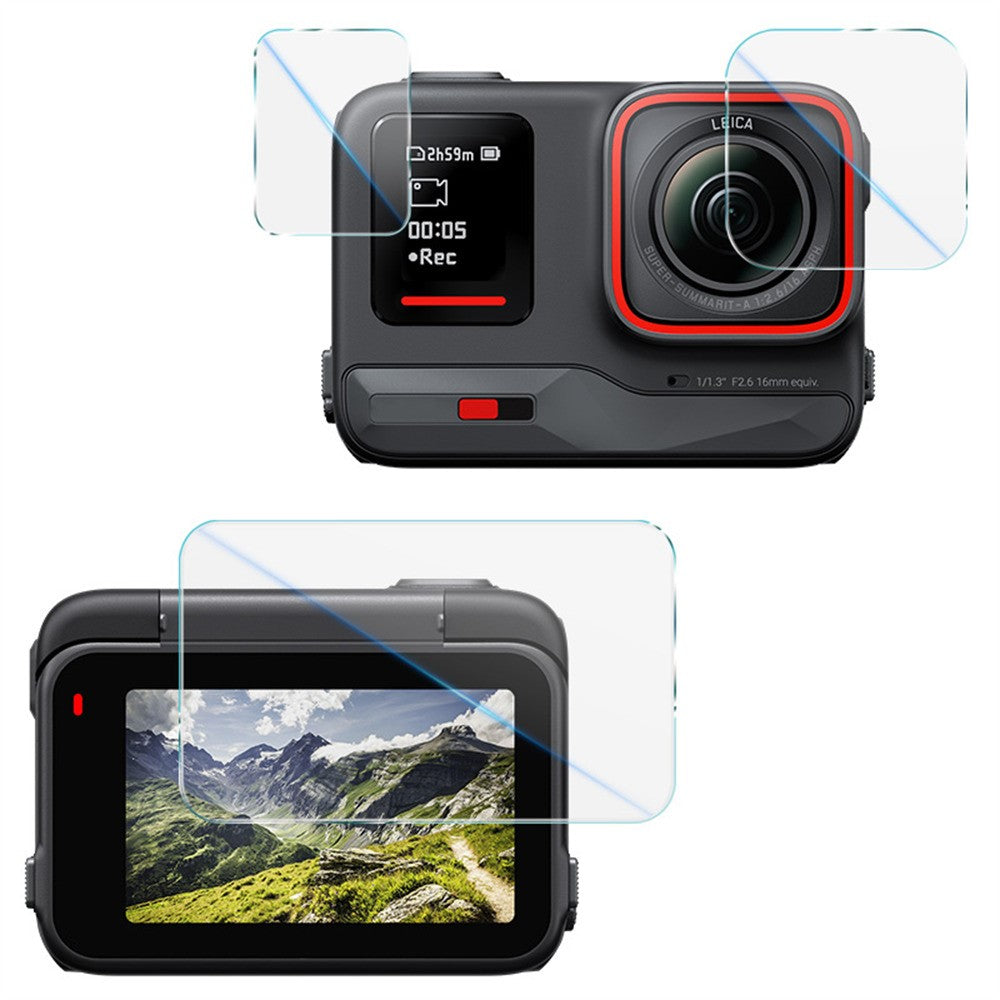 IMAK For Insta360 Ace Pro Tempered Glass Screen Protector + Lens Film Set with Self Positioning Frame