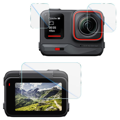 IMAK For Insta360 Ace Pro Tempered Glass Screen Protector + Lens Film Set with Self Positioning Frame