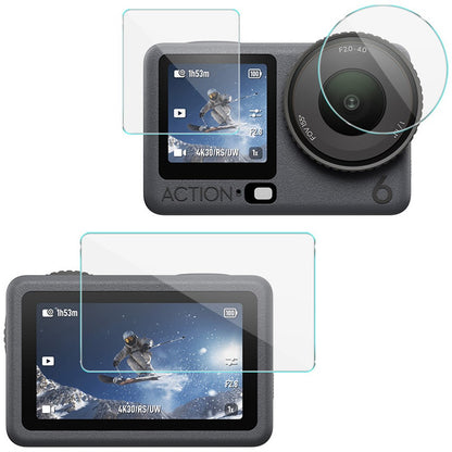 IMAK For DJI Osmo Action 6 Camera Tempered Glass Screen Protector + Lens Protector Kit