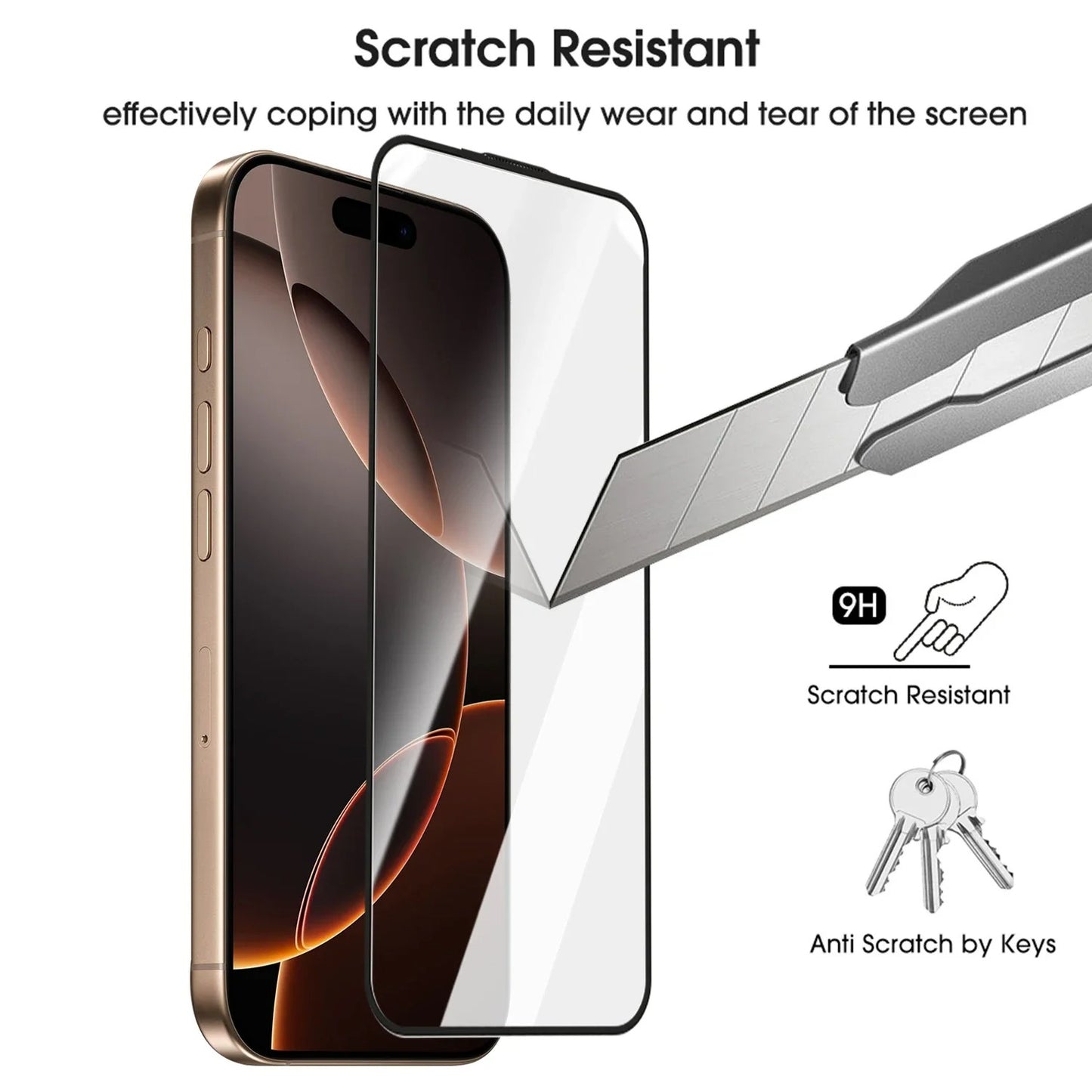 For iPhone 17e / 16e Full Screen Protector HD Clear Silk Printing High Aluminium-silicon Glass Film with Dust Removal Installation Frame