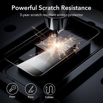 For iPhone 17e / 16e HD Full Screen Protector Silk Printing Black Edge High Aluminium-silicon Glass Film