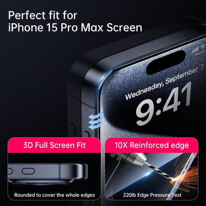 For iPhone 17e / 16e HD Full Screen Protector Silk Printing Black Edge High Aluminium-silicon Glass Film