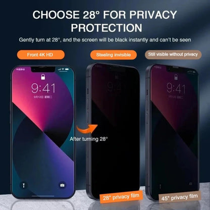 For iPhone 17e / 16e Anti Spy Privacy Full Screen Protector Black Edge High Aluminium-silicon Glass Film