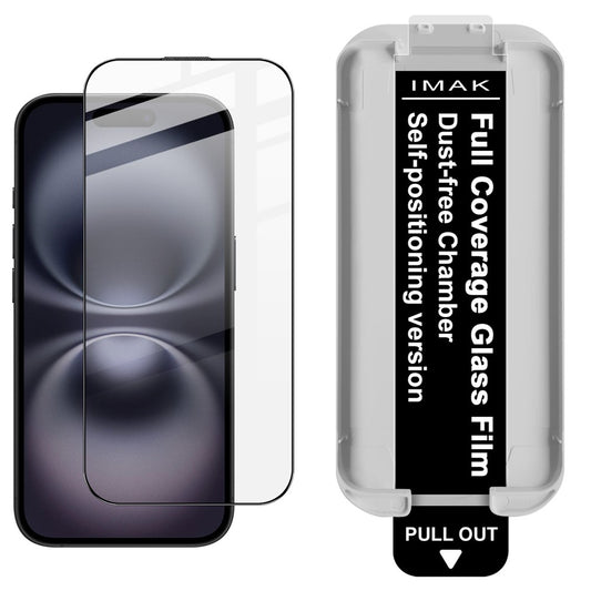 IMAK For iPhone 16 Pro Max Tempered Glass Full Screen Protector Full Glue Film with Dust-free Installation Tool