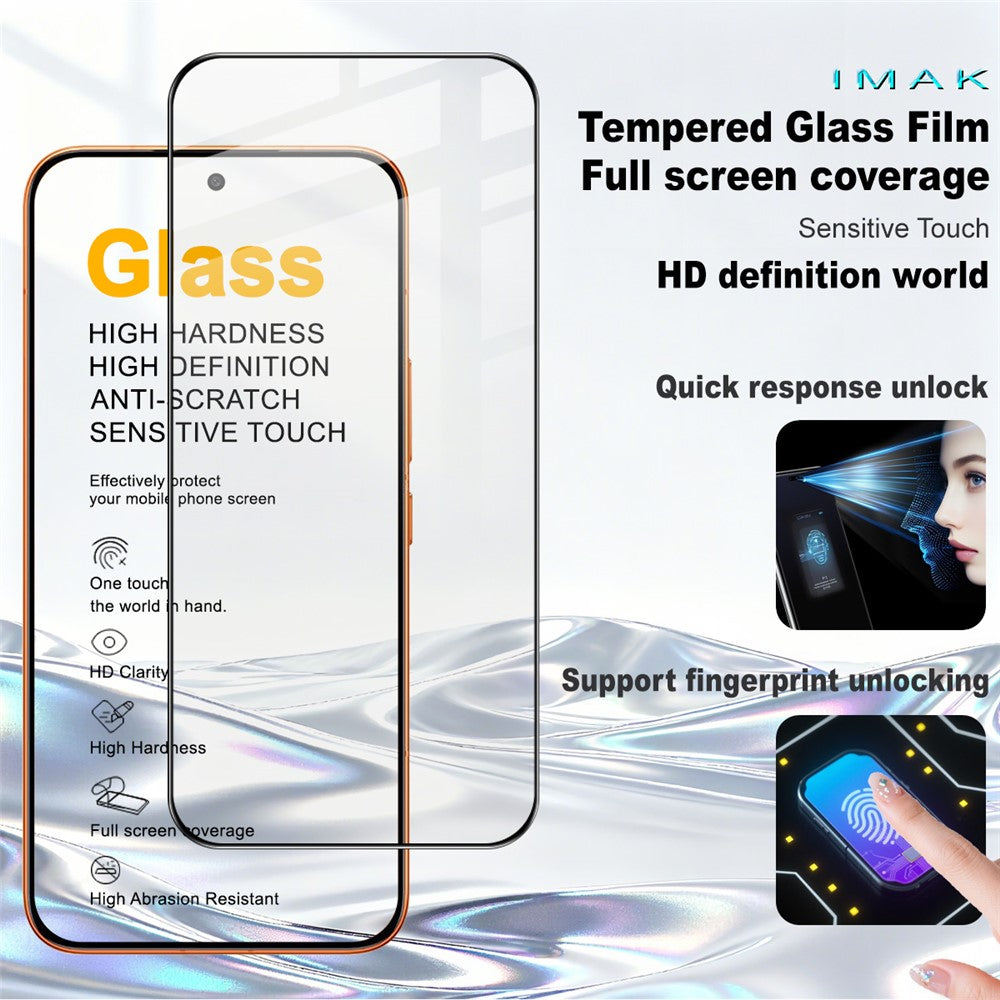 IMAK Pro+ Series For Xiaomi Redmi Turbo 5 Max 5G  /  Poco X8 Pro Max 5G Screen Protector Full Coverage Tempered Glass Film (Fingerprint Unlock)