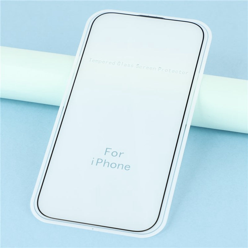 For iPhone 16e / iPhone 17e Full Tempered Glass Electroplated Silk-Print 0.33mm High Aluminium-Silicon Glass Screen Protector