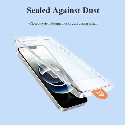 LEREACH For iPhone 17e / 16e Tempered Glass Full Screen Protector Anti-Fingerprint Film with Dust-Free Installation Tool