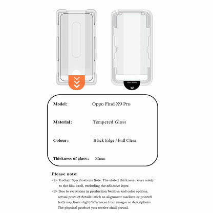 LEREACH 2Pcs For Oppo Find X9 Ultra 5G Tempered Glass Full Screen Protector Anti-Fingerprint Film with Dust-Free Installation Tool