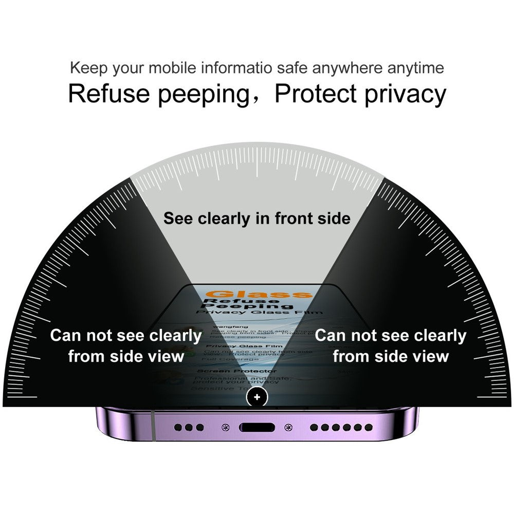 IMAK For Oppo Find N6 5G Anti Peep Tempered Glass Screen Protector Full Coverage