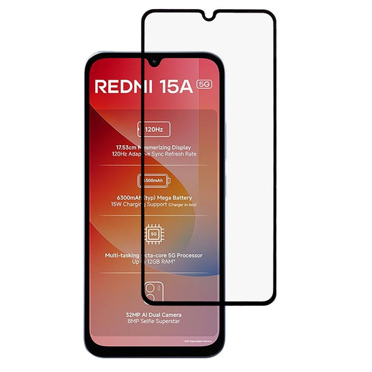 For Xiaomi Redmi 15a 5G Full Screen Protector Silk Printing Full Glue HD Clear Screen Film
