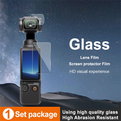 IMAK For DJI Osmo Pocket 4 Camera Tempered Glass Screen Protector + Lens Protector Kit