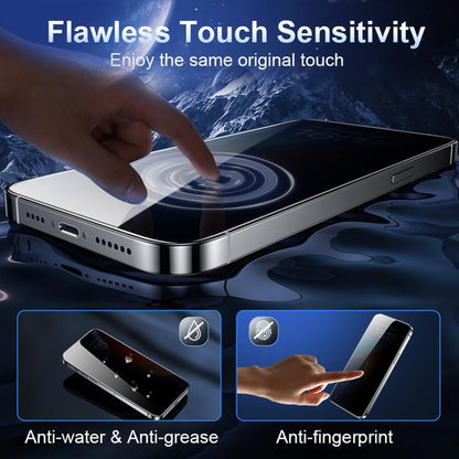 For iPhone 14 25Pcs Anti-spy Screen Protector Silk Printing High Aluminium-silicon Glass Full Cover Anti-fingerprint Privacy Film