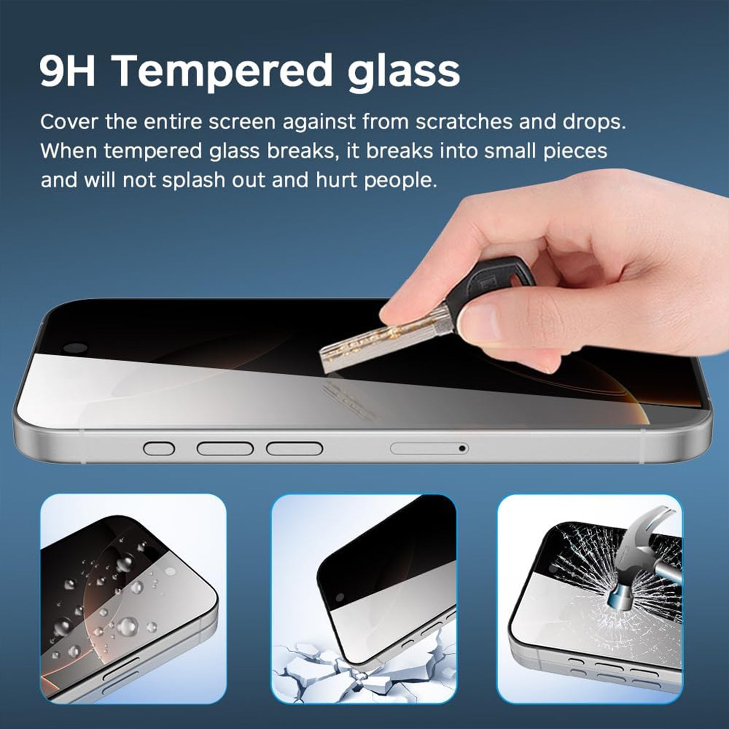For iPhone 14 25Pcs Anti-spy Screen Protector Silk Printing High Aluminium-silicon Glass Full Cover Anti-fingerprint Privacy Film